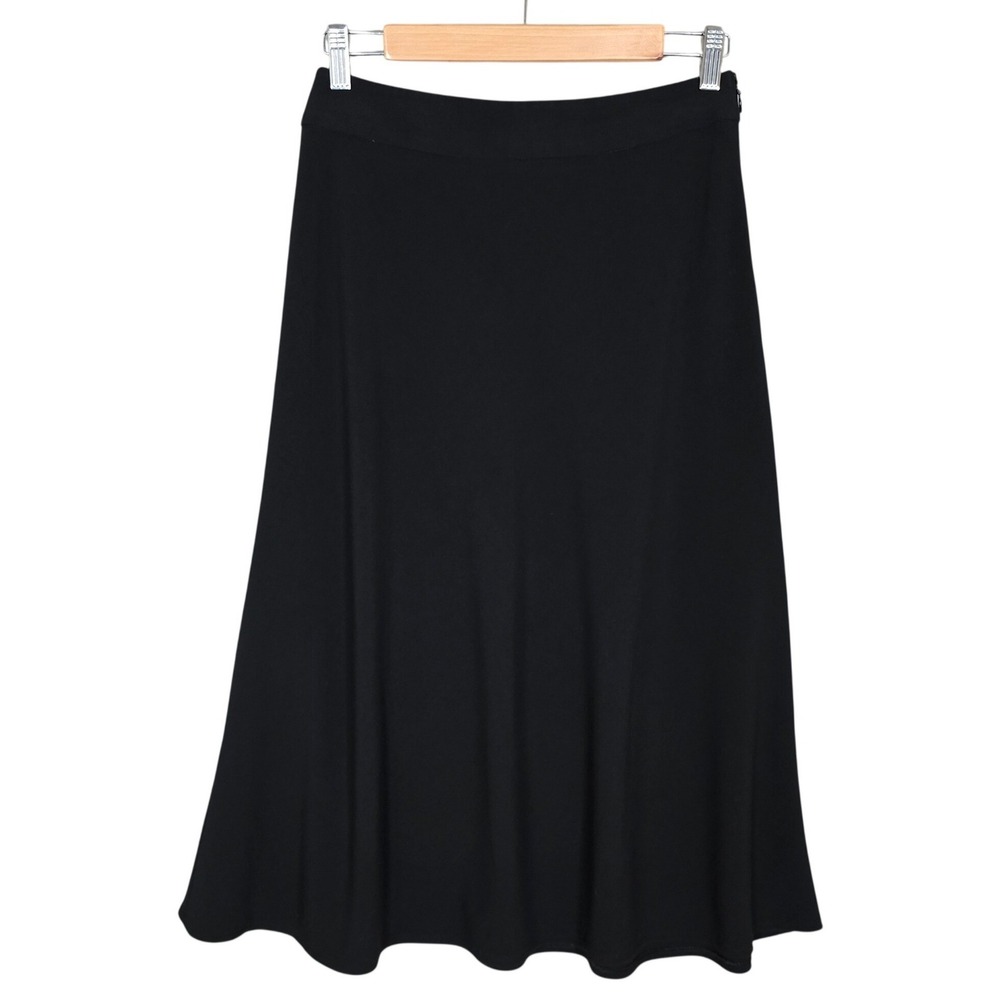 Margaret M Women's Classic Black A-Line Skirt Drapey Made in Canada 4